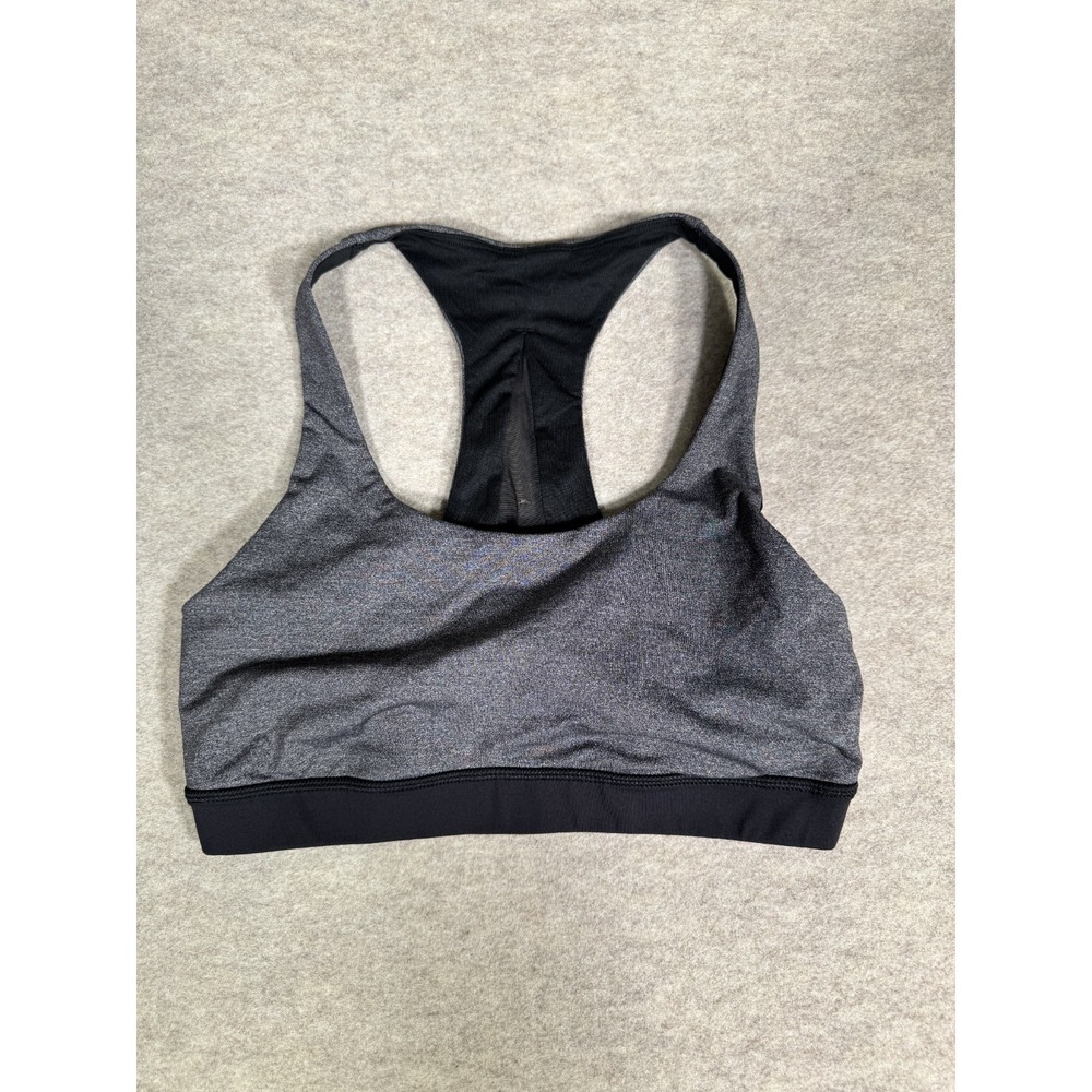 Lululemon Invigorate Sports Bra Women 8 Gray Black Racerback Removable Cups Yoga - Picture 1 of 9